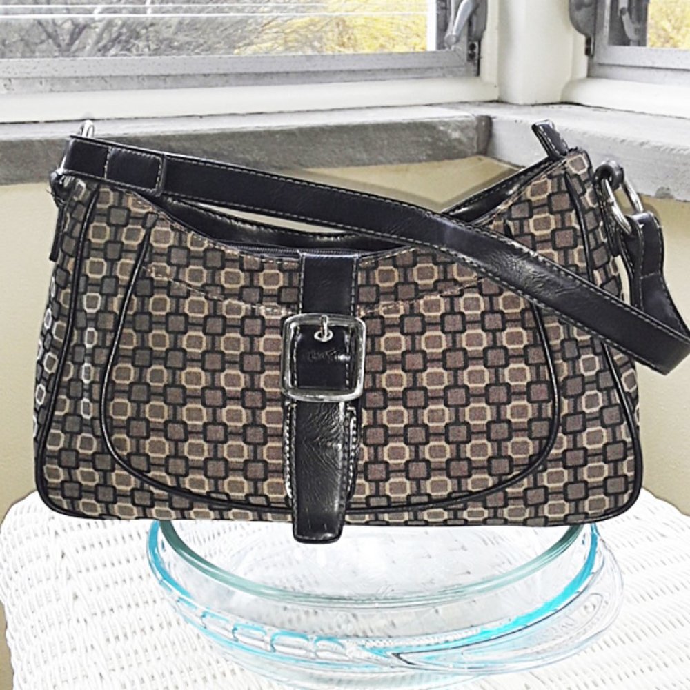 EUC Nine West Tan & Dark Brown Shoulder Bag